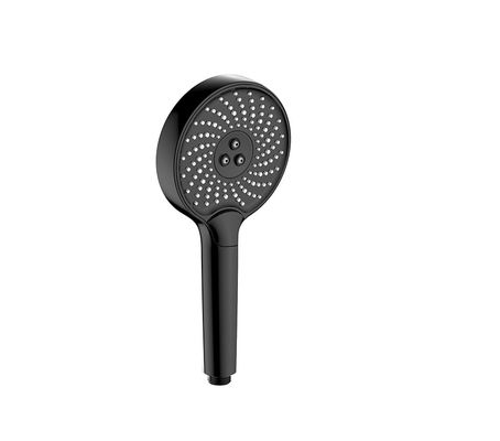 دوش دست پلاستیکی ABS 3 عملکرد ستون سیاه سیلیکون مایع نوزل گرد آسان تمیز OEM