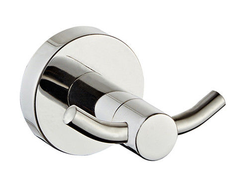 لوازم جانبی حمام دیوار نصب شده SUS304 Double Robe Hook طراحی گرد کروم شیک OEM ODM