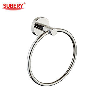 نگهدارنده حلقه حوله حمام مدرن ساده کلاسیک Sus304 Oem دیوار نصب شده کروم پولیش شده
