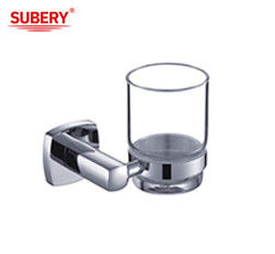 واحد Tumbler حامل مس شیشه حمام OEM مس پایه مربع با طراحی منحنی