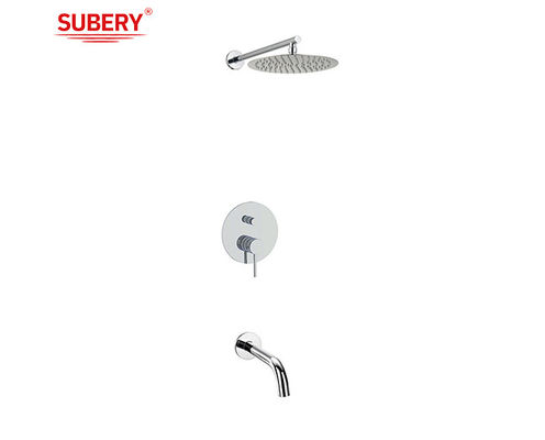 پوشیده در دیوار دوش لوله مس annular Knurl دستگیره کروم OEM حمام وان