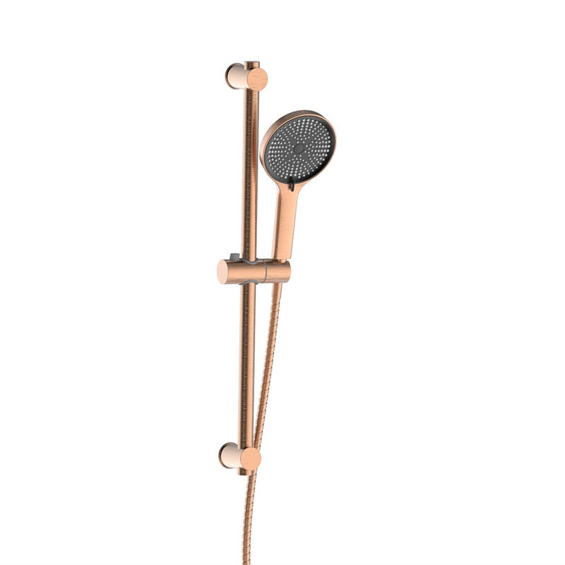 SUS304 3 عملکرد دوش اسلاید بار ریل مجموعه ABS پلاستیکی شستشو دست لوله حمام گل رز طلایی دور کلاسیک
