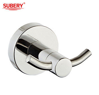 لوازم جانبی حمام دیوار نصب شده SUS304 Double Robe Hook طراحی گرد کروم شیک OEM ODM