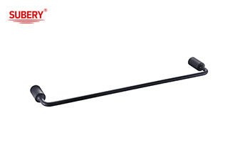 زینک Single Towel Bar مات مشکی حامل لوازم جانبی حمام مات مشکی OEM گرد