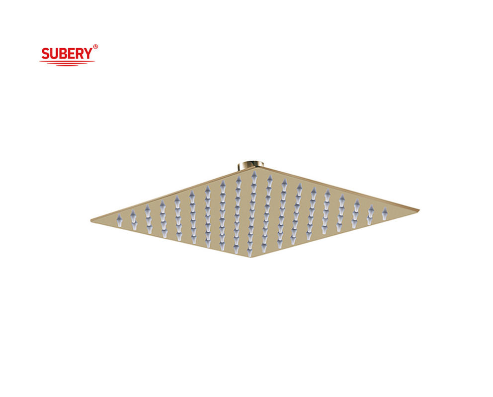 استیل ضد زنگ باران SUS304 مربع طلایی طلایی رنگ حمام ستون 8 &quot; 10 &quot; 12 &quot; OEM